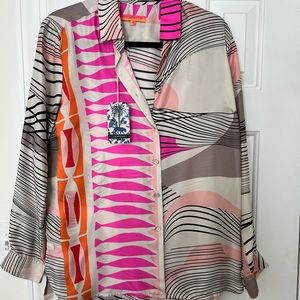 VILAGALLO boutique shirt- NWT. Gorgeous colors and silk material.